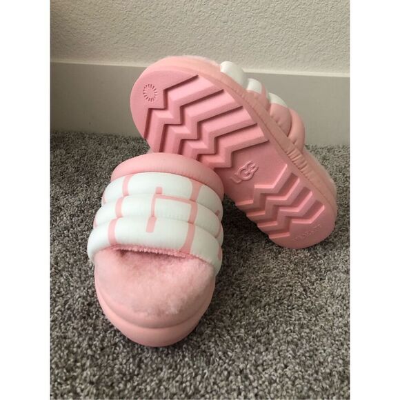 UGG Maxi Logo Platform Sandals Women’s Size 8 Pink - Picture 2 of 6
